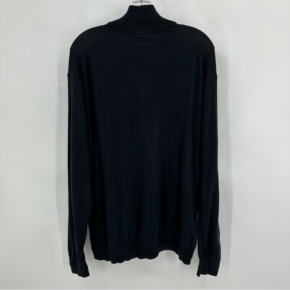 Lacoste Cotton Cashmere Blend 1/4 Zip Long Sleeve Sweater Black Size 6, XL - Picture 6 of 10